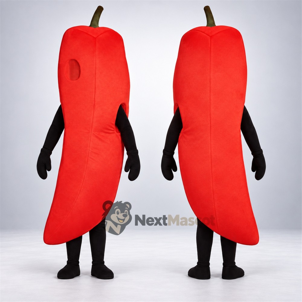 Chili Pepper Mascot Costume - Red, Black Arms and Legs Chili Pepper Mascot Costume - Red, Black Arms and Legs