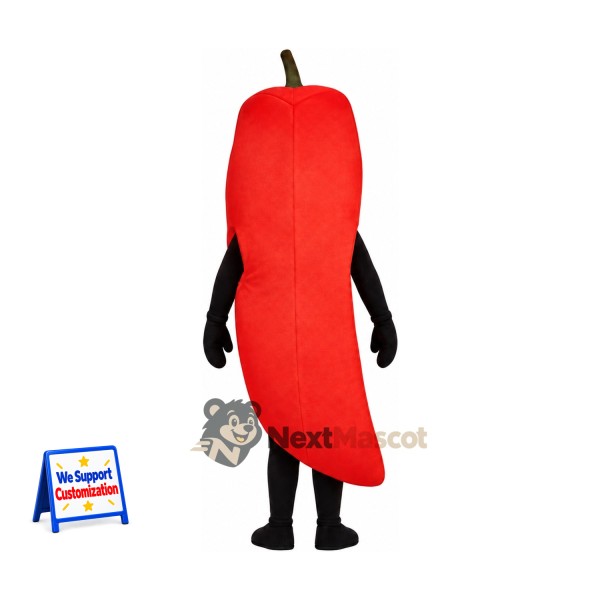 Chili Pepper Mascot Costume - Red, Black Arms and Legs Chili Pepper Mascot Costume - Red, Black Arms and Legs
