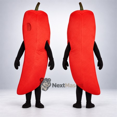 Chili Pepper Mascot Costume - Red, Black Arms and Legs Chili Pepper Mascot Costume - Red, Black Arms and Legs