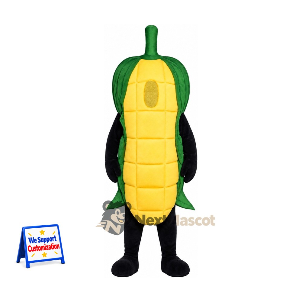 Corn Mascot Costume - Open Face for Food Festivals Corn Mascot Costume - Open Face for Food Festivals