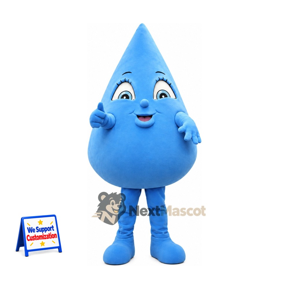Water Drop Mascot Costume - Blue for School Events Water Drop Mascot Costume - Blue for School Events