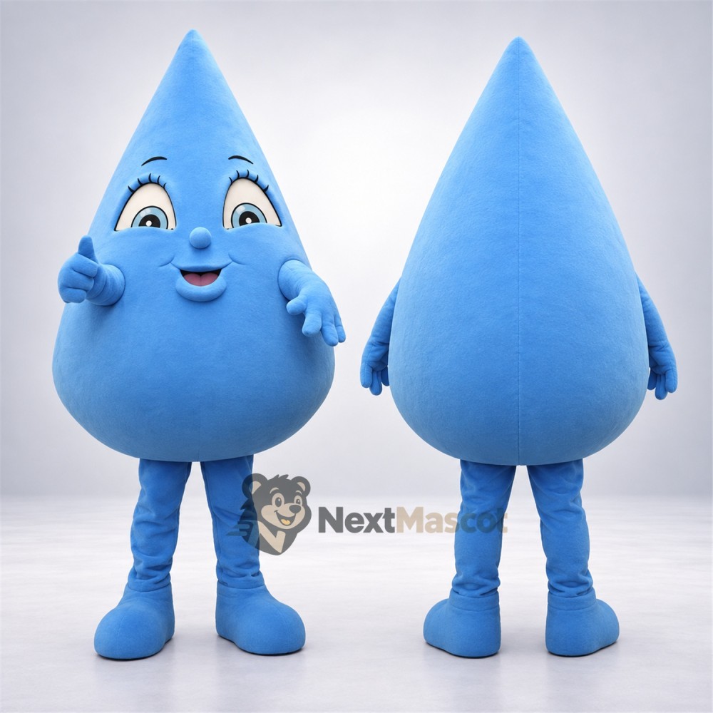 Water Drop Mascot Costume - Blue for School Events Water Drop Mascot Costume - Blue for School Events