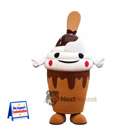 Chocolate Sundae Cup Mascot Costume