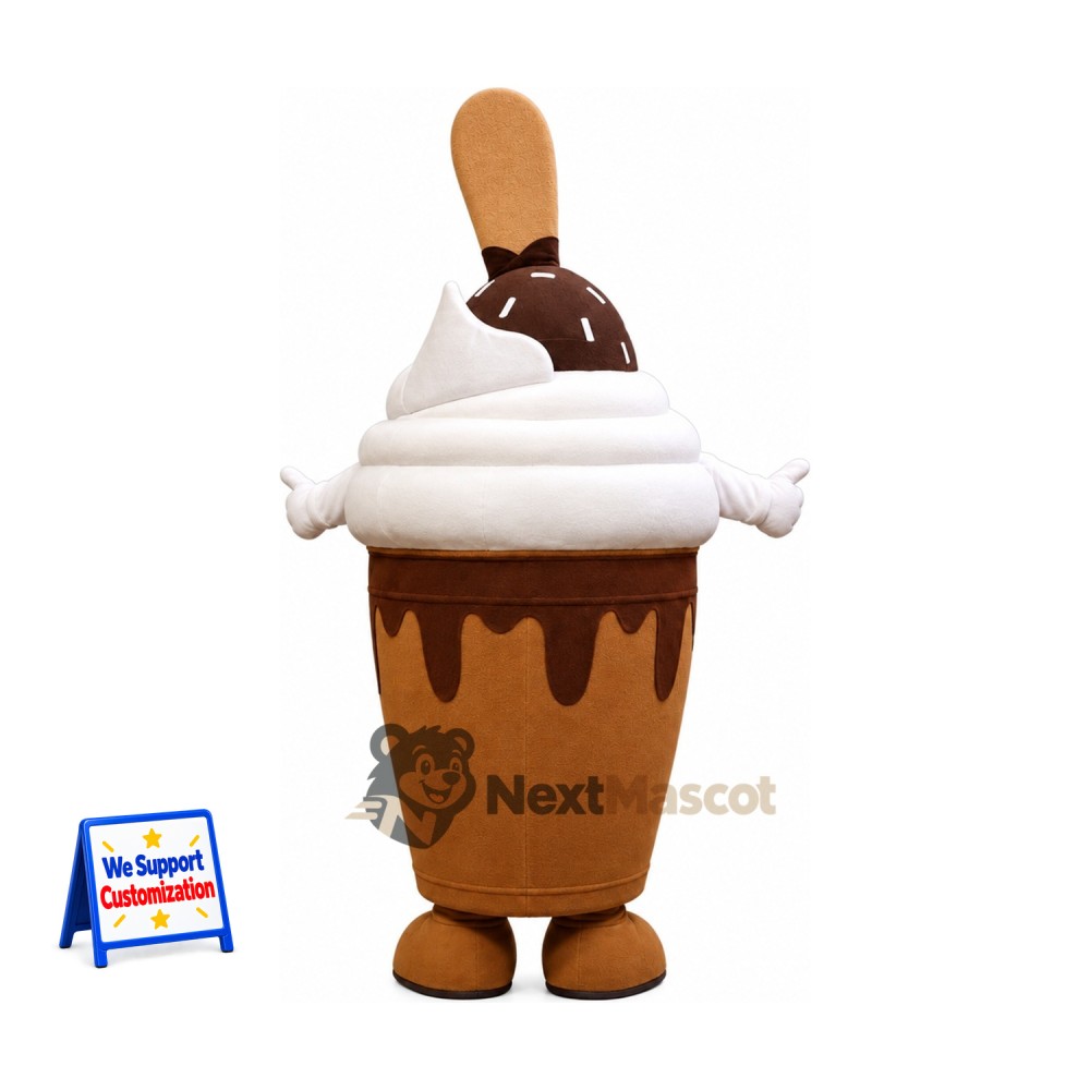 Chocolate Sundae Cup Mascot Costume