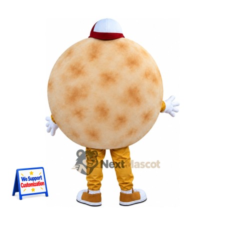 Cookie Mascot Costume - Round, Red Cap Cookie Mascot Costume - Round, Red Cap