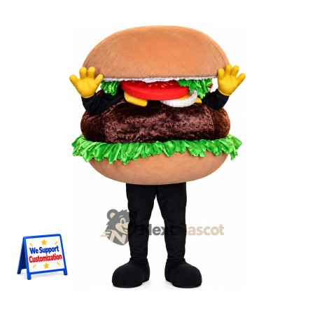 Burger Mascot Costume for Food Fairs Burger Mascot Costume for Food Fairs