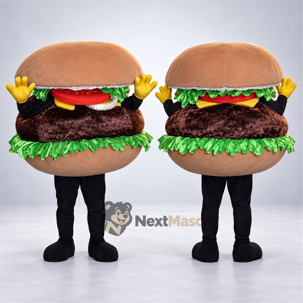 Burger Mascot Costume for Food Fairs Burger Mascot Costume for Food Fairs