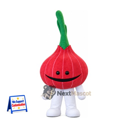 Onion Mascot Costume - Red, White Arms and Legs Onion Mascot Costume - Red, White Arms and Legs