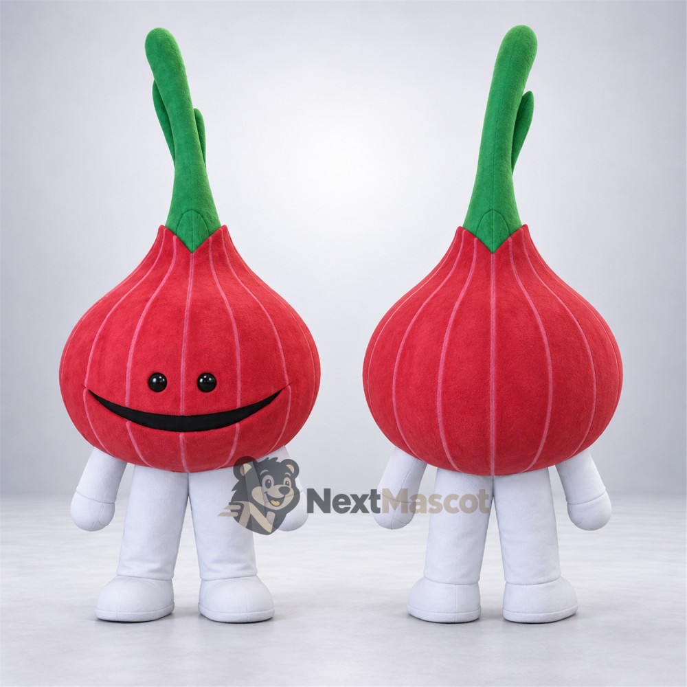 Onion Mascot Costume - Red, White Arms and Legs Onion Mascot Costume - Red, White Arms and Legs