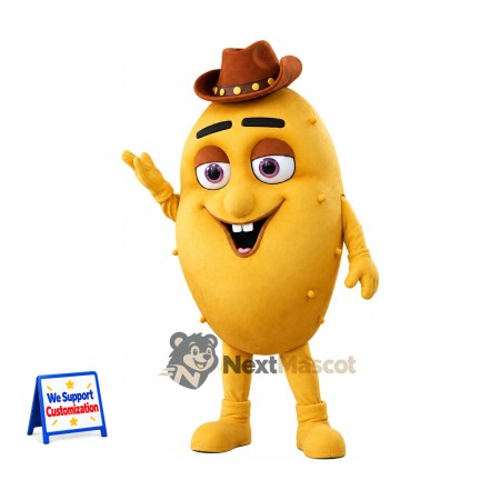 Potato Mascot Costume - Cowboy Hat Potato Mascot Costume - Cowboy Hat