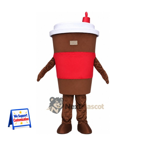 Coffee Cup Mascot Costume - Brown