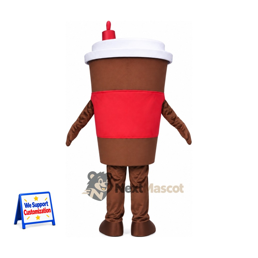 Coffee Cup Mascot Costume - Brown Coffee Cup Mascot Costume - Brown