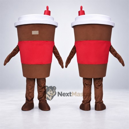 Coffee Cup Mascot Costume - Brown Coffee Cup Mascot Costume - Brown