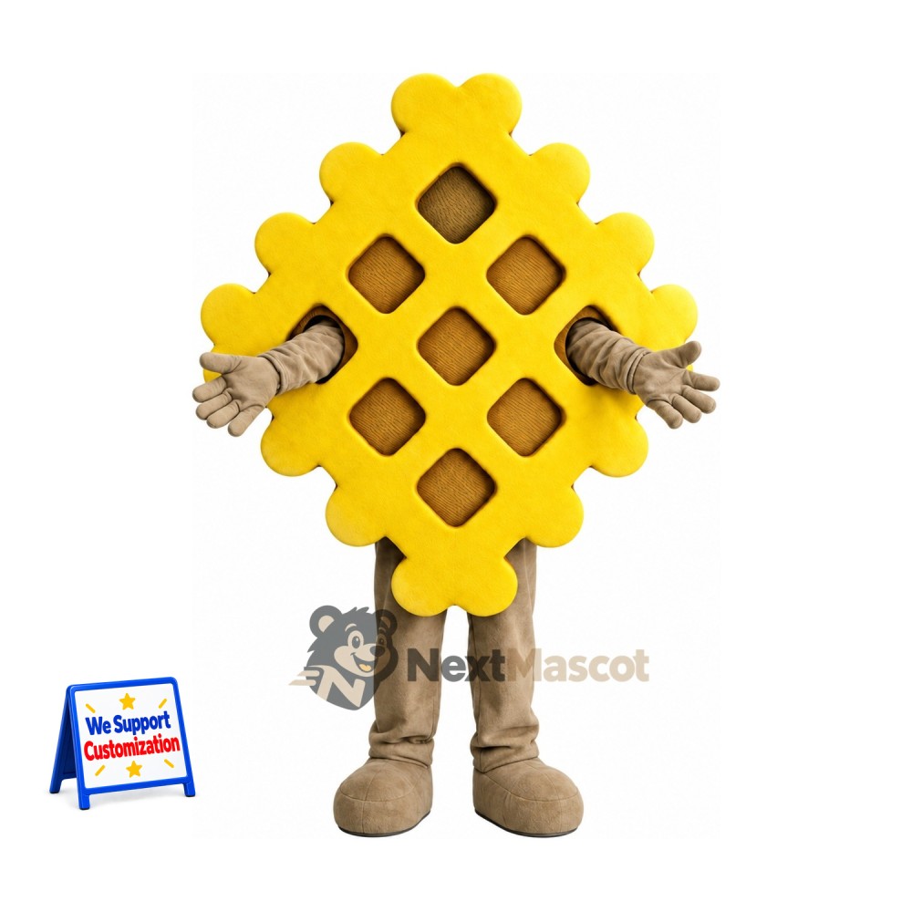 Waffle Mascot Costume Waffle Mascot Costume