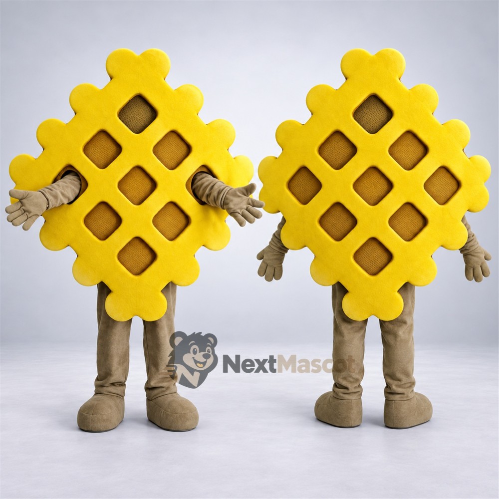 Waffle Mascot Costume Waffle Mascot Costume