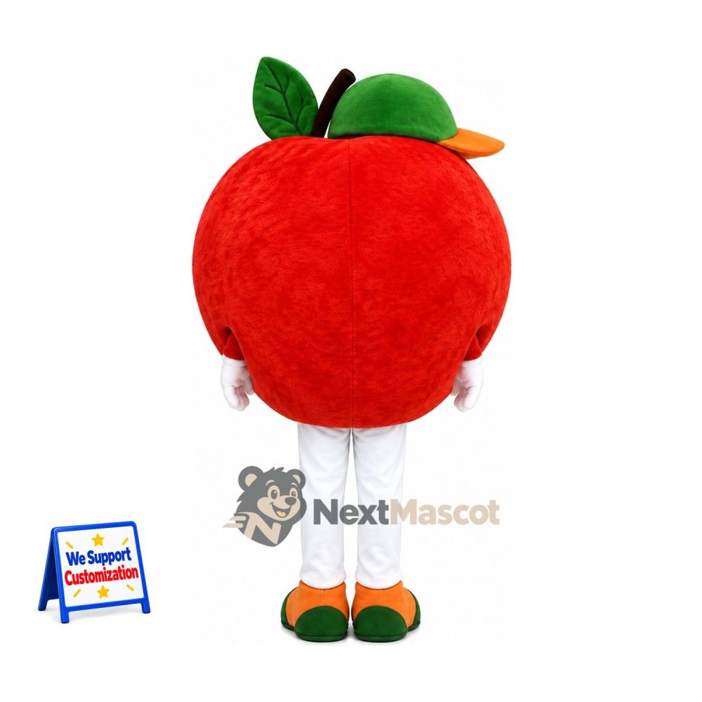 Apple Mascot Costume - Red, Orange Cap