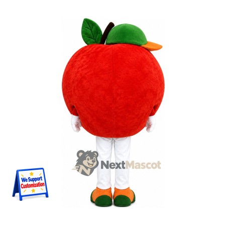 Apple Mascot Costume - Red, Orange Cap