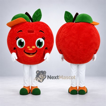 Apple Mascot Costume - Red, Orange Cap