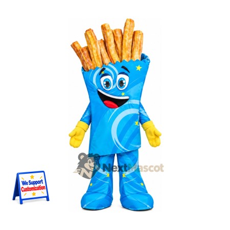 French Fries Mascot Costume - Blue Carton French Fries Mascot Costume - Blue Carton