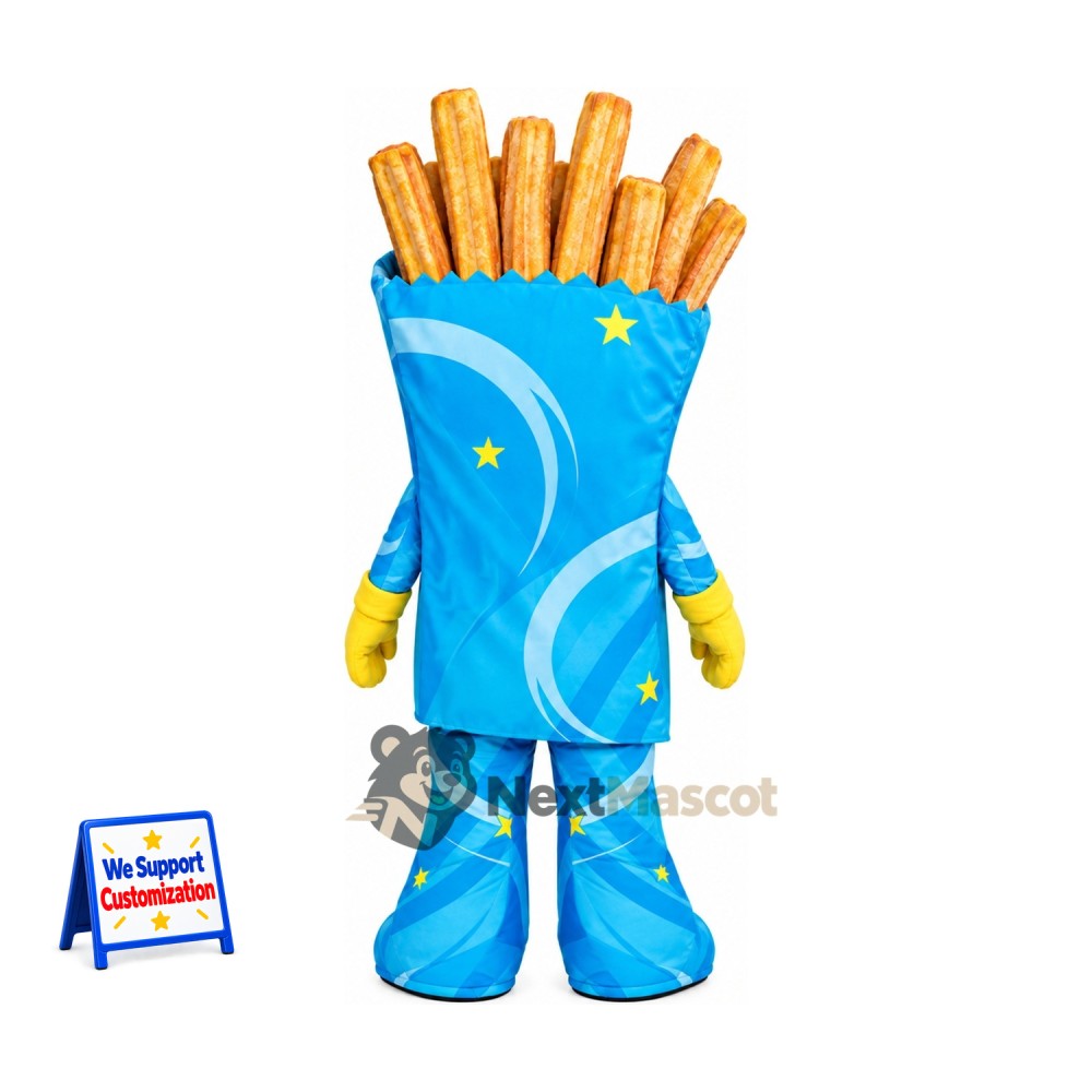 French Fries Mascot Costume - Blue Carton French Fries Mascot Costume - Blue Carton