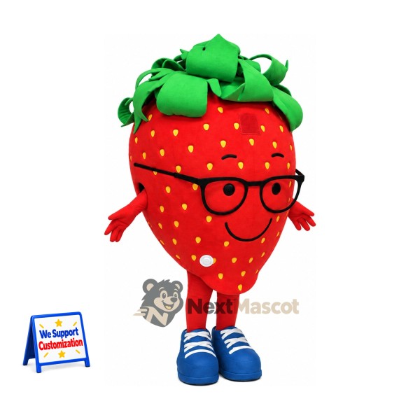 Strawberry Mascot Costume - Glasses