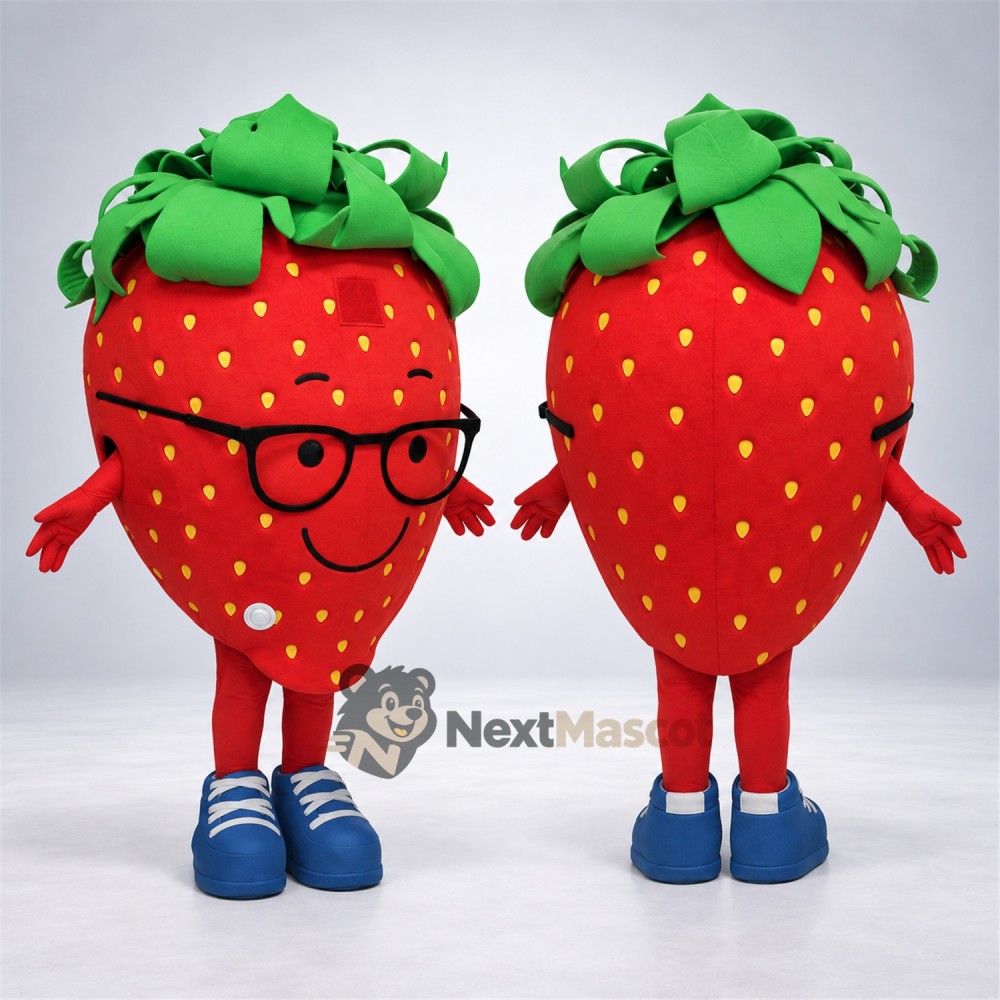Strawberry Mascot Costume - Glasses Strawberry Mascot Costume - Glasses
