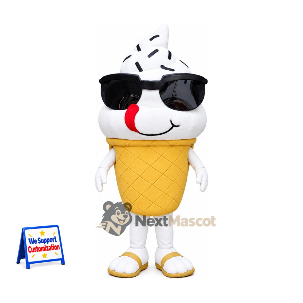 Ice Cream Cone Mascot Costume - Sunglasses Ice Cream Cone Mascot Costume - Sunglasses