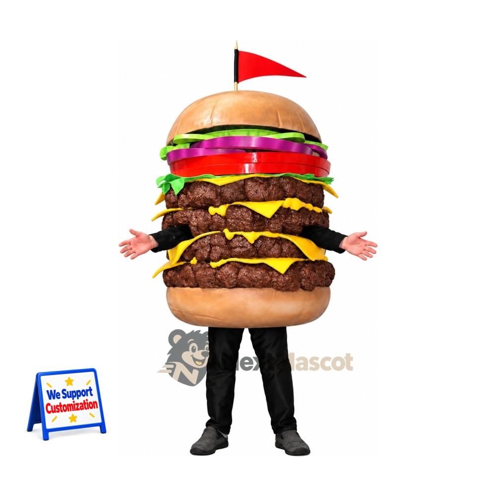Stacked Burger Mascot Costume Stacked Burger Mascot Costume