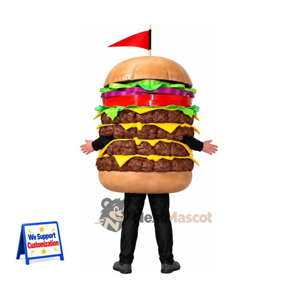 Stacked Burger Mascot Costume Stacked Burger Mascot Costume