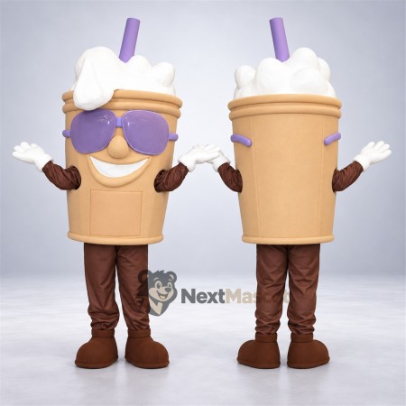 Drink Cup Mascot Costume - Purple Sunglasses Drink Cup Mascot Costume - Purple Sunglasses