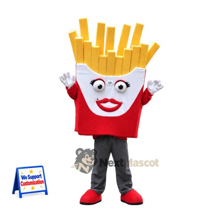 French Fries Mascot Costume - Red Carton, Gray Legs French Fries Mascot Costume - Red Carton, Gray Legs