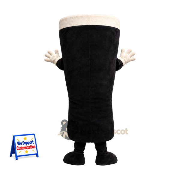 Drink Cup Mascot Costume - Black Drink Cup Mascot Costume - Black