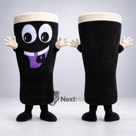 Drink Cup Mascot Costume - Black Drink Cup Mascot Costume - Black