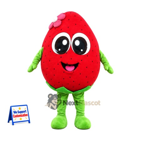 Strawberry Mascot Costume - Green Arms and Legs Strawberry Mascot Costume - Green Arms and Legs