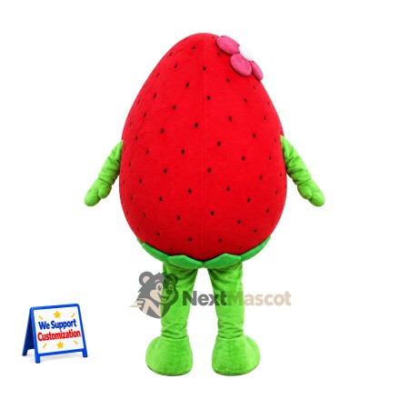 Strawberry Mascot Costume - Green Arms and Legs Strawberry Mascot Costume - Green Arms and Legs