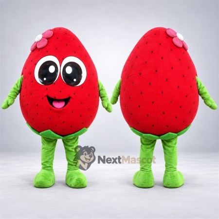 Strawberry Mascot Costume - Green Arms and Legs Strawberry Mascot Costume - Green Arms and Legs