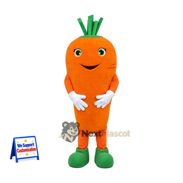 Carrot Mascot Costume - White Gloves and Green Boots