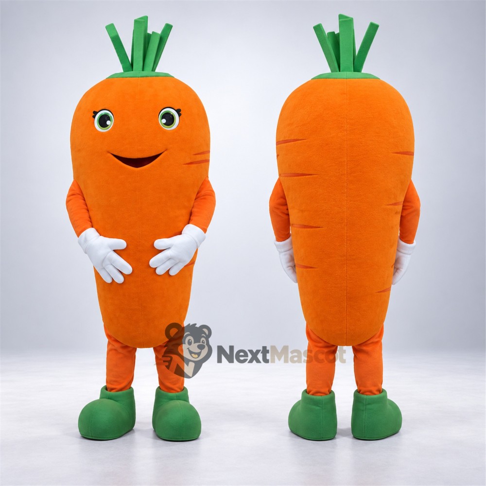Carrot Mascot Costume - White Gloves and Green Boots Carrot Mascot Costume - White Gloves and Green Boots