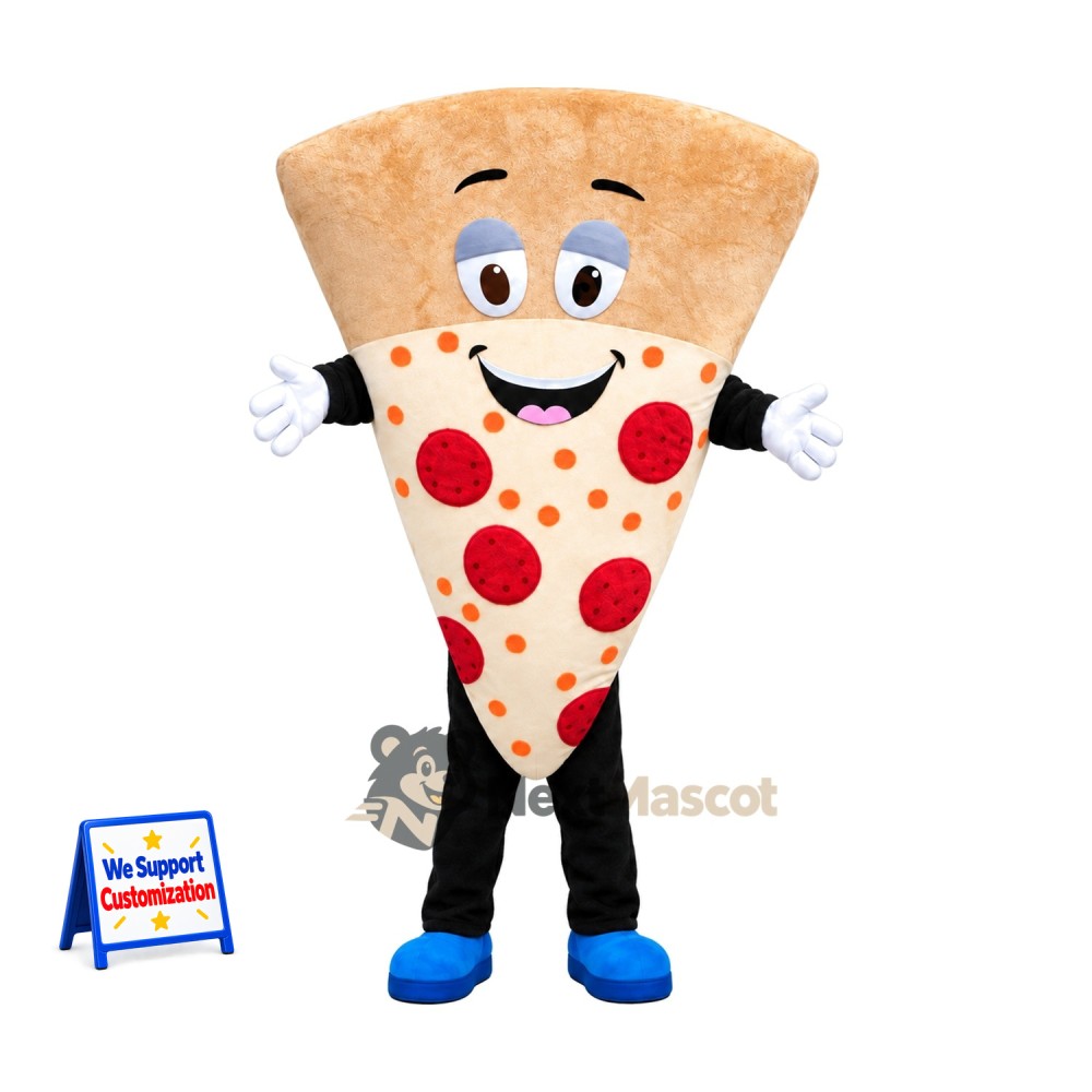 Pizza Slice Mascot Costume - Blue Shoes Pizza Slice Mascot Costume - Blue Shoes