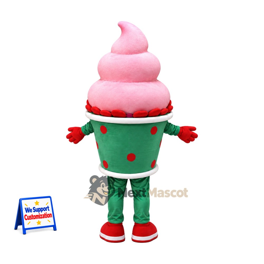 Ice Cream Cup Mascot Costume - Pink Ice Cream Cup Mascot Costume - Pink
