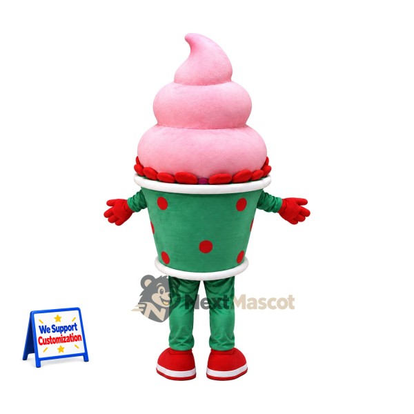 Ice Cream Cup Mascot Costume - Pink