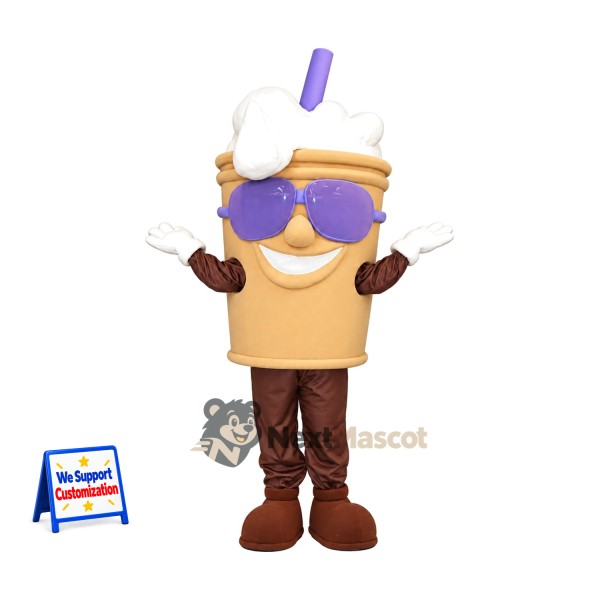 Drink Cup Mascot Costume - Purple Sunglasses for Food Festivals