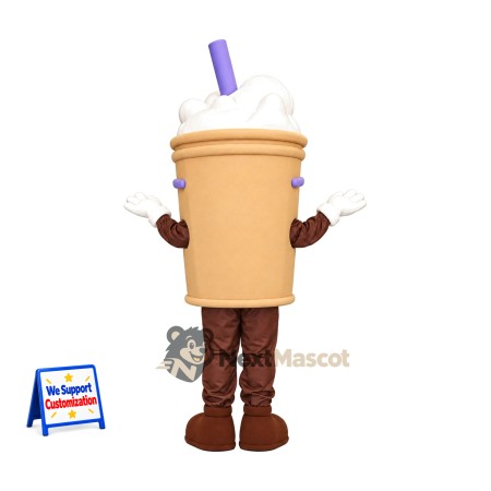 Drink Cup Mascot Costume - Purple Sunglasses for Food Festivals Drink Cup Mascot Costume - Purple Sunglasses for Food Festivals