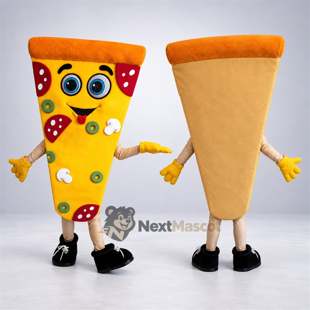 Pizza Slice Mascot Costume - Black Shoes Pizza Slice Mascot Costume - Black Shoes