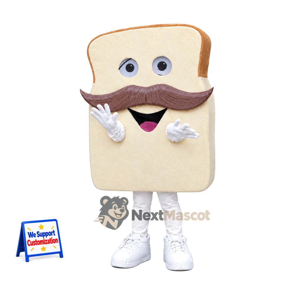 Bread Mascot Costume - Mustache Bread Mascot Costume - Mustache