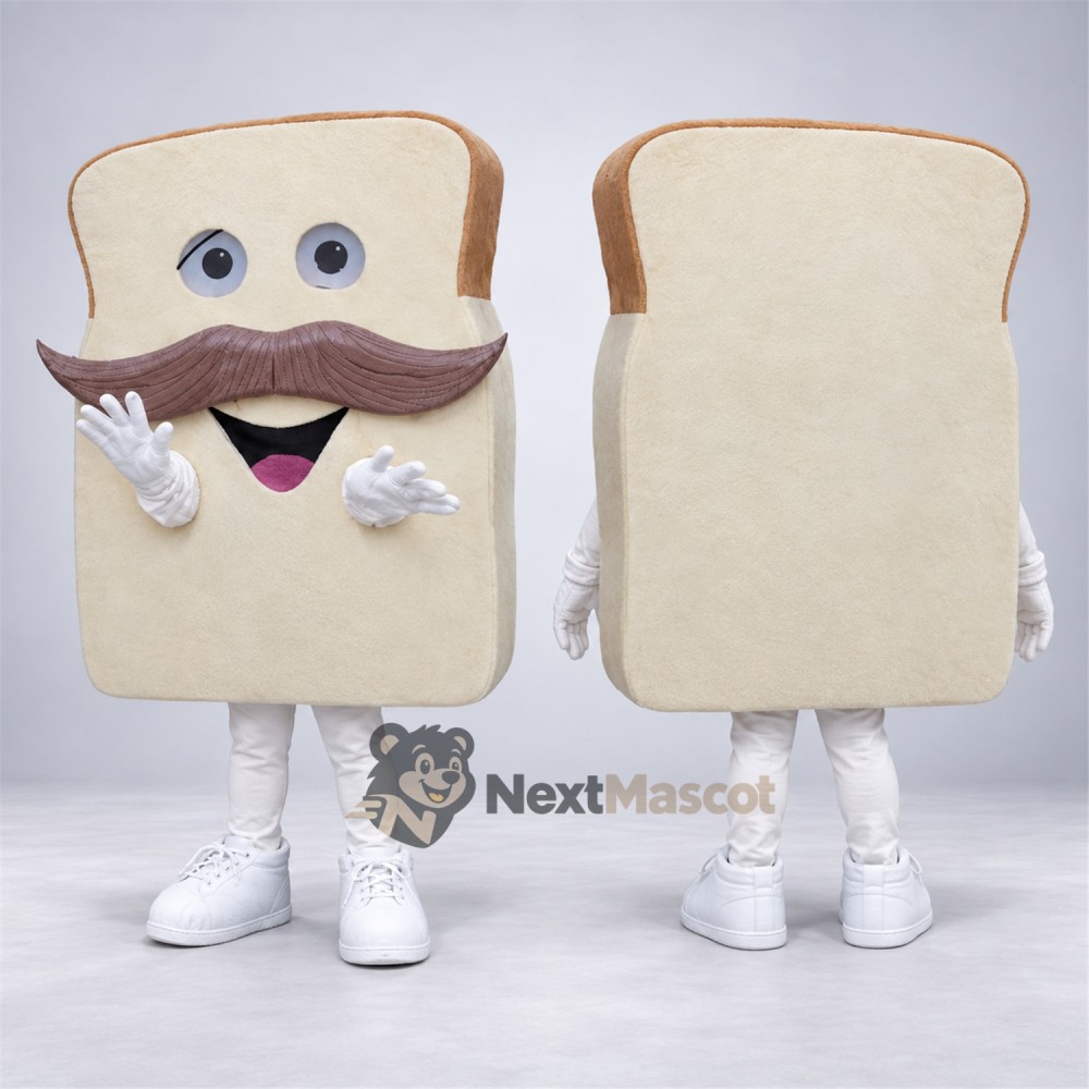 Bread Mascot Costume - Mustache Bread Mascot Costume - Mustache