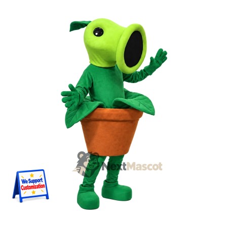 Potted Peashooter Plant Mascot Costume Potted Peashooter Plant Mascot Costume