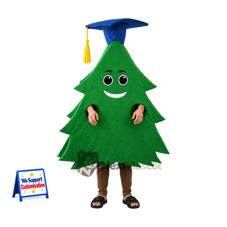 Evergreen Tree Mascot Costume - Graduation Style Evergreen Tree Mascot Costume - Graduation Style