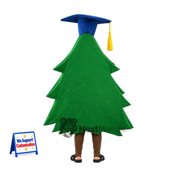 Evergreen Tree Mascot Costume - Graduation Style