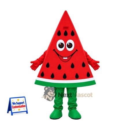 Watermelon Slice Mascot Costume - Green Legs and Black Seeds Watermelon Slice Mascot Costume - Green Legs and Black Seeds